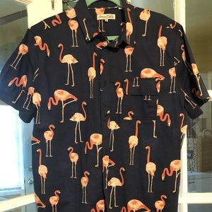 Men’s Short Sleeve Flamingo Buttondown